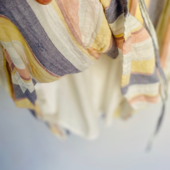 💜NWT a.n.a. Simply Pastel Stripe Paperbag Dress S - Picture 12 of 12